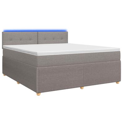 vidaXL Boxspringbett mit Matratze Taupe 140 x 190 cm Stoff