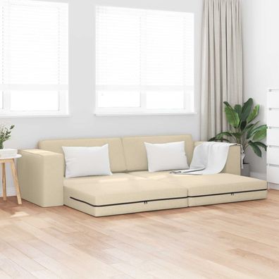 vidaXL Schlafsofa Creme 245 x 78 x 77 cm Stoff