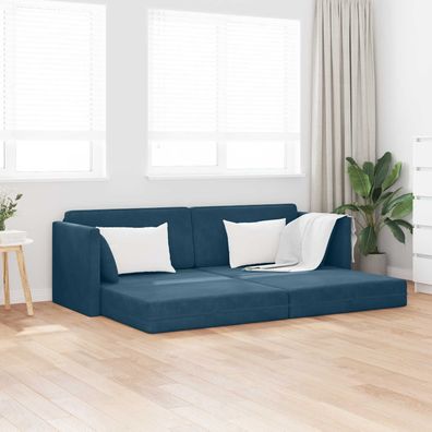 vidaXL Boden-Sofa-Bett Blau 213 x 70 x 77 cm Samt