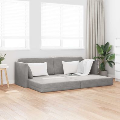 vidaXL Boden-Sofa-Bett Hellgrau 213 x 70 x 77 cm Samt