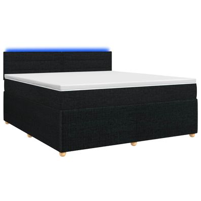 vidaXL Boxspringbett mit Matratze Schwarz 160 x 200 cm Stoff