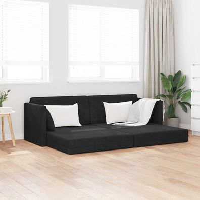 vidaXL Boden-Sofa-Bett Schwarz 213 x 70 x 77 cm Samt