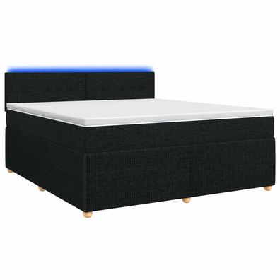 vidaXL Boxspringbett mit Matratze Schwarz 160 x 200 cm Stoff