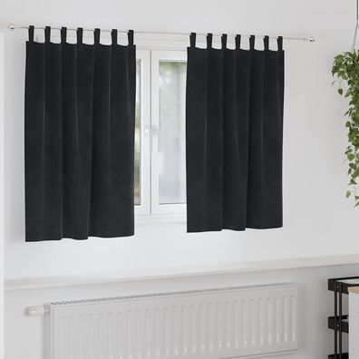 vidaXL Verdunkelungsvorhänge 2 pcs Schwarz 140 x 140 cm Samt