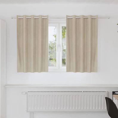 vidaXL Verdunkelungsvorhänge 2 pcs Creme 140 x 140 cm Samt