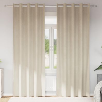 vidaXL Verdunkelungsvorhänge 2 pcs Creme 140 x 245 cm Samt