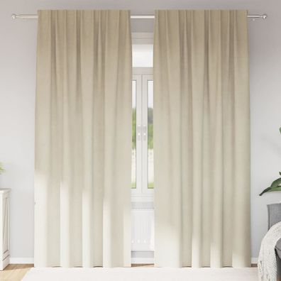 vidaXL Verdunkelungsvorhänge 2 pcs Creme 140 x 245 cm Samt