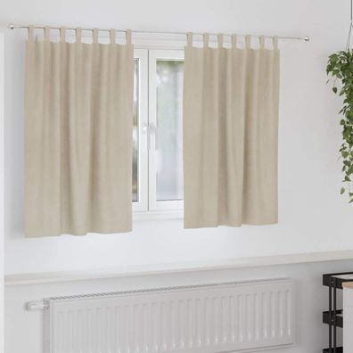 vidaXL Verdunkelungsvorhänge 2 pcs Creme 140 x 140 cm Samt
