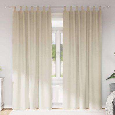 vidaXL Verdunkelungsvorhänge 2 pcs Creme 140 x 260 cm Samt