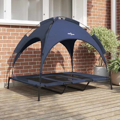 vidaXL Hundebett Marineblau 122 x 93 x 106,5 cm Stahl