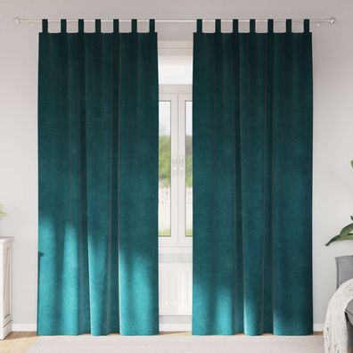 vidaXL Verdunkelungsvorhänge 2 pcs Dunkelgrün 140 x 245 cm Samt