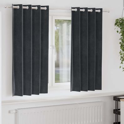 vidaXL Verdunkelungsvorhänge 2 pcs Dunkelgrau 140 x 175 cm Samt
