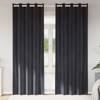vidaXL Verdunkelungsvorhänge 2 pcs Dunkelgrau 140 x 260 cm Samt