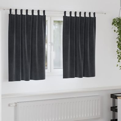 vidaXL Verdunkelungsvorhänge 2 pcs Dunkelgrau 140 x 140 cm Samt