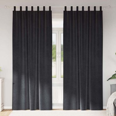 vidaXL Verdunkelungsvorhänge 2 pcs Dunkelgrau 140 x 245 cm Samt