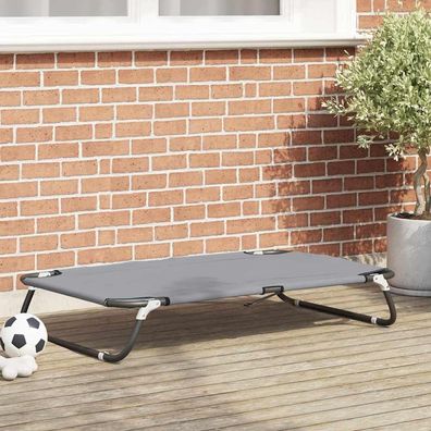 vidaXL Hundebett Hellgrau 105 x 65 x 18 cm Stahl
