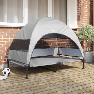 vidaXL Hochgelegtes Hundebett Silber Grau 127 x 81 x 108 cm