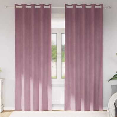 vidaXL Verdunkelungsvorhänge 2 pcs Dunkelrosa 140 x 260 cm Samt