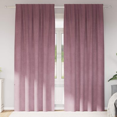 vidaXL Verdunkelungsvorhänge 2 pcs Dunkelrosa 140 x 260 cm Samt