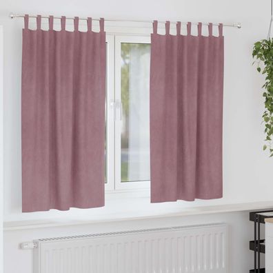 vidaXL Verdunkelungsvorhänge 2 pcs Dunkelrosa 140 x 175 cm Samt