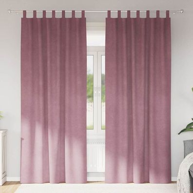 vidaXL Verdunkelungsvorhänge 2 pcs Dunkelrosa 140 x 245 cm Samt