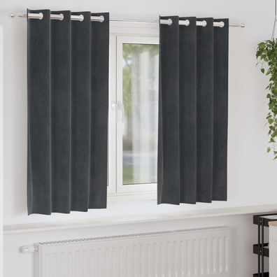vidaXL Verdunkelungsvorhänge 2 pcs Hellgrau 140 x 175 cm Samt