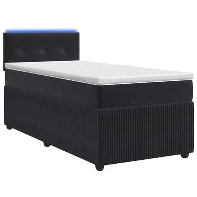 vidaXL Boxspringbett mit Matratze Schwarz 100 x 200 cm Samt
