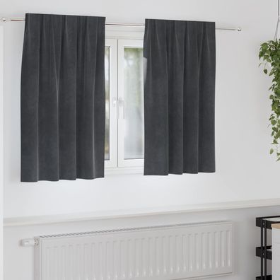 vidaXL Verdunkelungsvorhänge 2 pcs Hellgrau 140 x 140 cm Samt