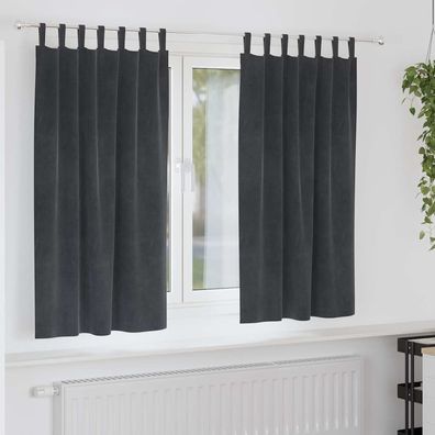 vidaXL Verdunkelungsvorhänge 2 pcs Hellgrau 140 x 175 cm Samt