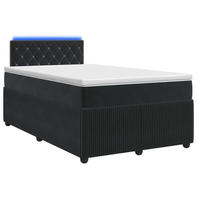 vidaXL Boxspringbett mit Matratze Schwarz 120 x 190 cm Samt