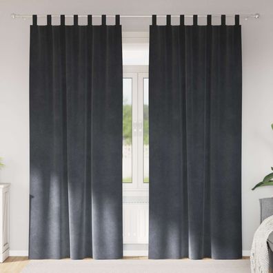 vidaXL Verdunkelungsvorhänge 2 pcs Hellgrau 140 x 245 cm Samt