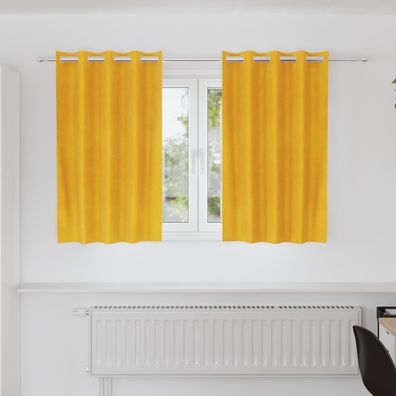vidaXL Verdunkelungsvorhänge 2 pcs Senfgelb 140 x 140 cm Samt