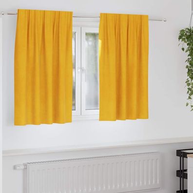 vidaXL Verdunkelungsvorhänge 2 pcs Senfgelb 140 x 140 cm Samt