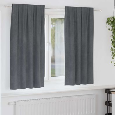 vidaXL Verdunkelungsvorhänge 2 pcs Hellgrau 140 x 175 cm Samt