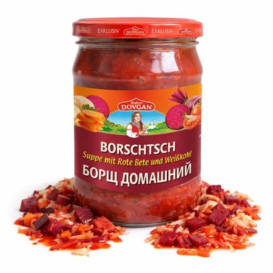 Dovgan Borschtsch Suppe mit Rote Bete und Weißkohl (5 x 480 g) - 2400g