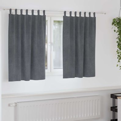 vidaXL Verdunkelungsvorhänge 2 pcs Hellgrau 140 x 140 cm Samt