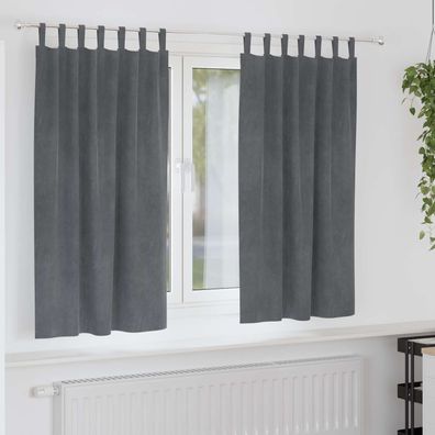 vidaXL Verdunkelungsvorhänge 2 pcs Hellgrau 140 x 175 cm Samt