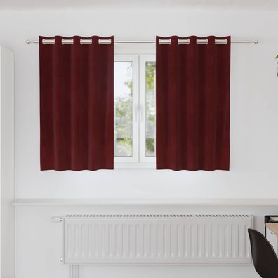 vidaXL Verdunkelungsvorhänge 2 pcs Weinrot 140 x 140 cm Samt