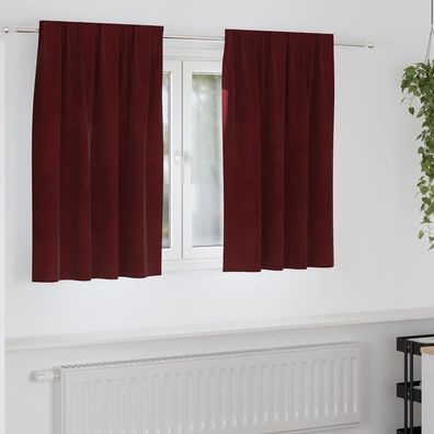 vidaXL Verdunkelungsvorhänge 2 pcs Weinrot 140 x 140 cm Samt