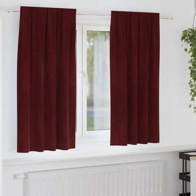 vidaXL Verdunkelungsvorhänge 2 pcs Weinrot 140 x 175 cm Samt