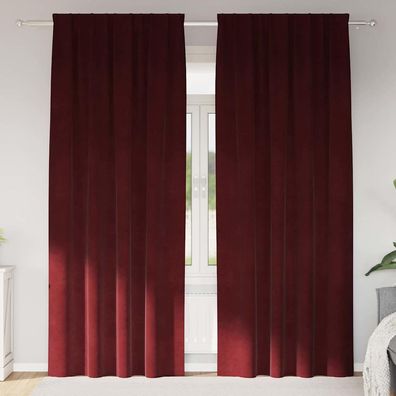 vidaXL Verdunkelungsvorhänge 2 pcs Weinrot 140 x 260 cm Samt