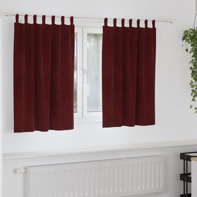 vidaXL Verdunkelungsvorhänge 2 pcs Weinrot 140 x 140 cm Samt