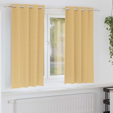 vidaXL Verdunkelungs-Vorhänge mit Ringen 2 pcs Beige 175 x 140 cm