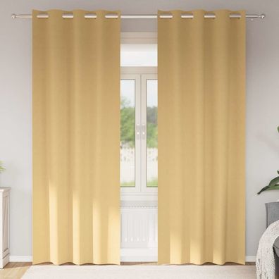 vidaXL Verdunkelungs-Vorhänge mit Ringen 2 pcs Beige 225 x 140 cm