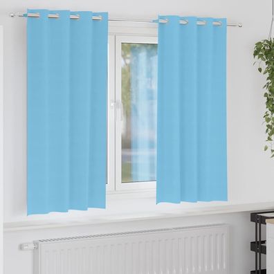vidaXL Verdunkelungs-Vorhänge mit Ringen 2 pcs Himmelblau 175 x 140 cm