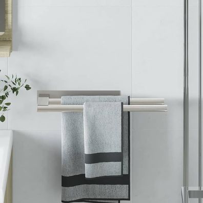 vidaXL Handtuchhalter Silber 40 x 9 x 4 cm Edelstahl
