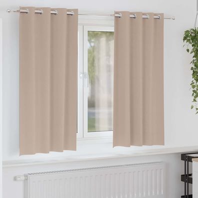 vidaXL Verdunkelungs-Vorhänge mit Ringen 2 pcs Taupe 175 x 140 cm