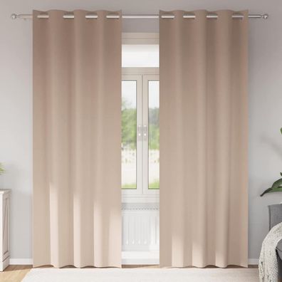 vidaXL Verdunkelungs-Vorhänge mit Ringen 2 pcs Taupe 260 x 140 cm