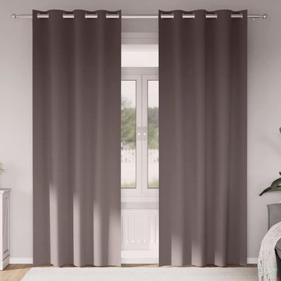vidaXL Verdunkelungs-Vorhänge mit Ringen 2 pcs Dunkelbraun