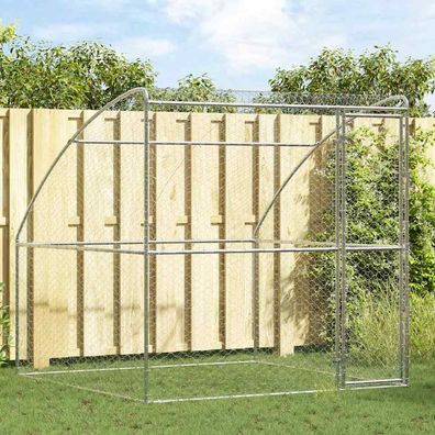 vidaXL Hundekäfig mit Speicher Silber 2 x 2 x 2 m Verzinkter Stahl